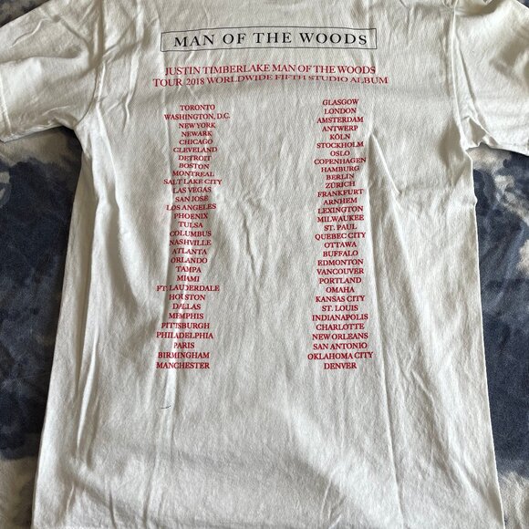 RARE JUSTIN TIMBERLAKE MAN OF THE WOODS TOUR T-SHIRT SIZE M - Picture 2 of 5